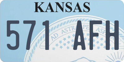 KS license plate 571AFH