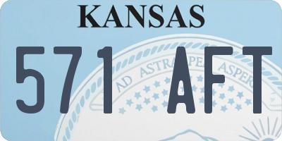 KS license plate 571AFT