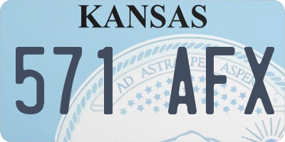 KS license plate 571AFX