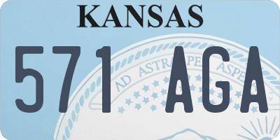 KS license plate 571AGA