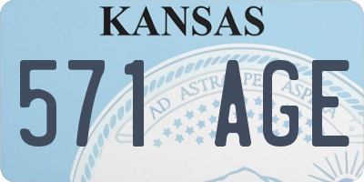 KS license plate 571AGE