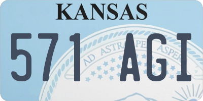 KS license plate 571AGI