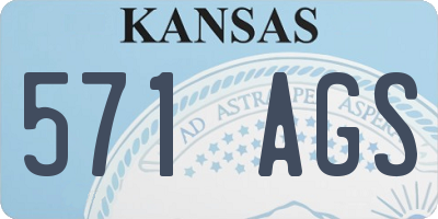 KS license plate 571AGS