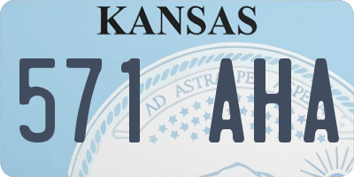 KS license plate 571AHA
