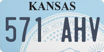 KS license plate 571AHV