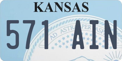 KS license plate 571AIN