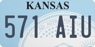 KS license plate 571AIU