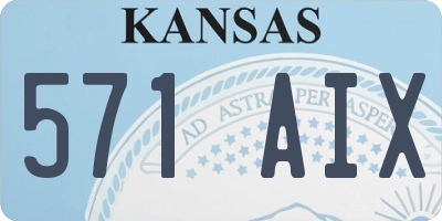 KS license plate 571AIX