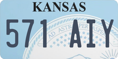 KS license plate 571AIY