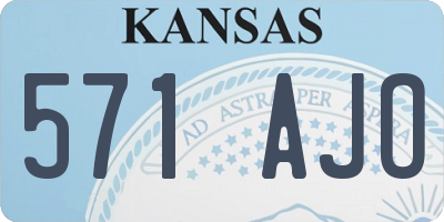 KS license plate 571AJO