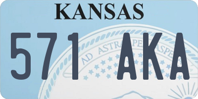 KS license plate 571AKA