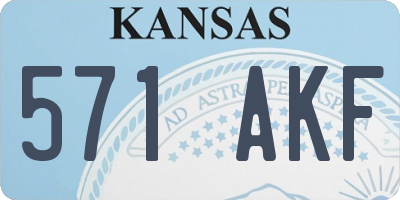 KS license plate 571AKF