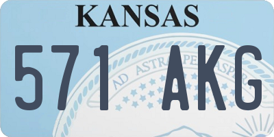 KS license plate 571AKG