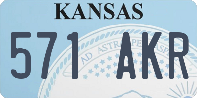 KS license plate 571AKR