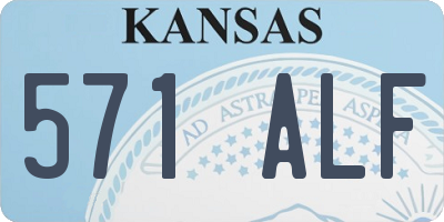 KS license plate 571ALF