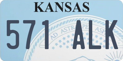 KS license plate 571ALK