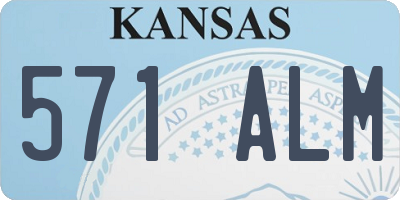 KS license plate 571ALM