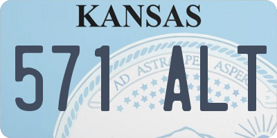 KS license plate 571ALT