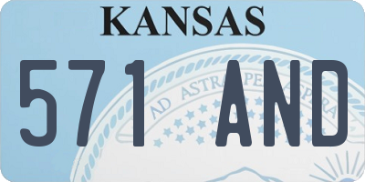KS license plate 571AND