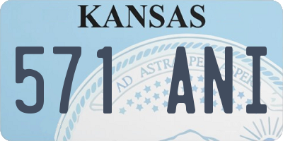 KS license plate 571ANI