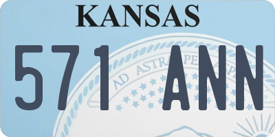 KS license plate 571ANN