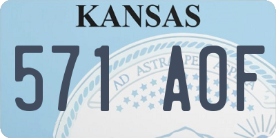 KS license plate 571AOF