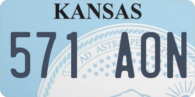 KS license plate 571AON
