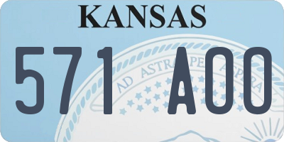 KS license plate 571AOO