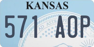 KS license plate 571AOP
