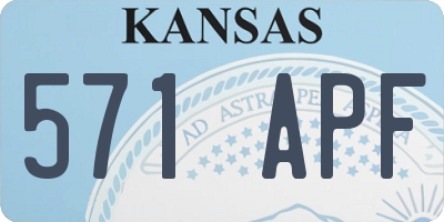 KS license plate 571APF