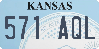 KS license plate 571AQL
