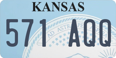 KS license plate 571AQQ