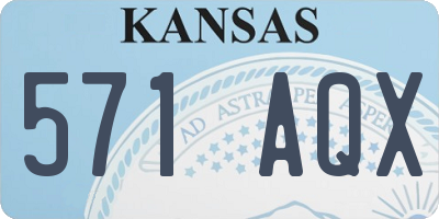 KS license plate 571AQX