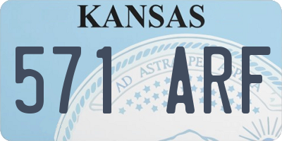 KS license plate 571ARF