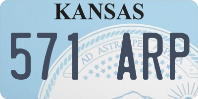 KS license plate 571ARP