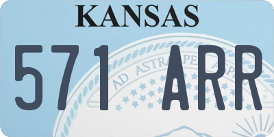 KS license plate 571ARR