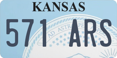 KS license plate 571ARS