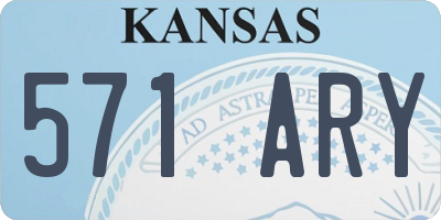 KS license plate 571ARY