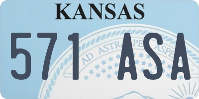 KS license plate 571ASA