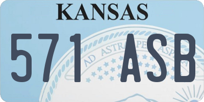 KS license plate 571ASB