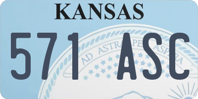 KS license plate 571ASC