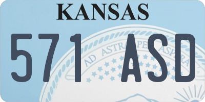 KS license plate 571ASD