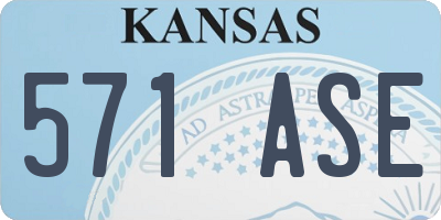 KS license plate 571ASE