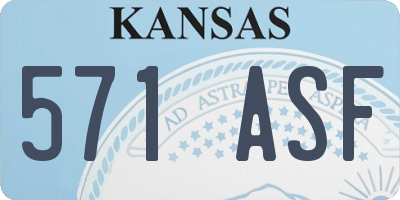 KS license plate 571ASF