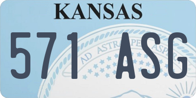 KS license plate 571ASG