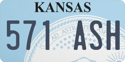 KS license plate 571ASH