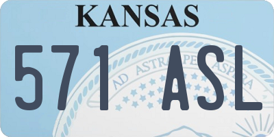 KS license plate 571ASL
