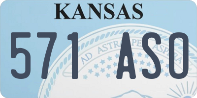 KS license plate 571ASO