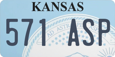 KS license plate 571ASP