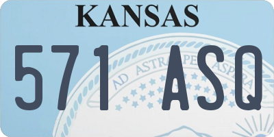 KS license plate 571ASQ